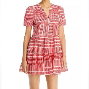 AQUA puff sleeve mini dress